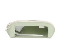GLOGLOW Borsa portapenne in poliuretano, multifunzionale, per matite, rettangolare, per cancelleria, con visione trasparente per adolescenti, studenti, college, verde, Porta biglietti da visita