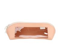 GLOGLOW Borsa portapenne in poliuretano, multifunzionale, per matite, rettangolare, per cancelleria, con visione trasparente per adolescenti, studenti, college, Colore: rosa., Porta biglietti da