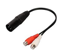 GLOGLOW Cavo per Riduzione del Rumore XLR Maschio a Doppio Femmina per Mixer Amplificatori di Potenza, Cavo Adattatore in Lega di Zinco da 0,6 Piedi per Controller DJ, Microfoni