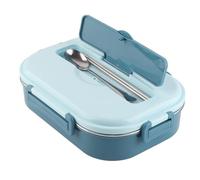 GLOGLOW Contenitore per il pranzo portatile a 4 griglie, in acciaio inossidabile 304, contenitore per alimenti con coperchio sigillante in silicone, include cucchiai e bacchette, capacità 1500 ml