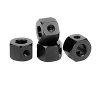 GLOGLOW D12 RC Camion in Lega di Alluminio Adattatore di Estensione Fine Fissa Nessuna Distorsione Miglioramento Stabilità 4 Pezzi Accessori (Black)