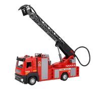 GLOGLOW Giocattolo del Camion dei Pompieri, Scala in Lega con Spruzzi d'acqua Ed Effetti Sonori, Veicolo di Emergenza per Bambini, Lungo 17,5 Cm