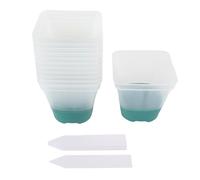 GLOGLOW Kit di Etichette per Pentole per la Scuola Materna, 12 Pezzi di Plastica Riutilizzabile in Plastica con 12 Etichette Fori di Drenaggio Trasparente a Base di Silicone Morbida (Green)