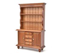 GLOGLOW Mini 1:12 CABINATURA della DOLCCHIO con Porte Funzionali, Giocattolo di Scaffale in Legno Simulato per Decorazioni per la Casa delle Bambole, Regolazione, Materiale Verde (Brown)