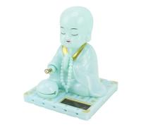GLOGLOW Piccolo Monaco, Ornamento Solare Che Annuisce Automaticamente e Bussa Alla Statua del Buddha per la Decorazione della Casa del Cruscotto Dell'auto, con Pannello Solare, Non Sono