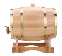 GLOGLOW Secchiello per Vino in Legno di Quercia da 1,5 L/3 L/5 L/10 L, Fatto a Mano, in Legno di Quercia Vintage di Alta qualità, per Vino, Liquori, Birra, Whisky, Rum, Porto, Brandy, (10L)