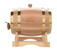 GLOGLOW Secchiello per Vino in Legno di Quercia da 1,5 L/3 L/5 L/10 L, Fatto a Mano, in Legno di Quercia Vintage di Alta qualità, per Vino, Liquori, Birra, Whisky, Rum, Porto, Brandy, (5L)