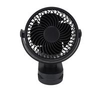 GLOGLOW Ventilatore Piccolo Regolabile Girevole a 360°, Ventola con Girevole a 360°, Ricaricabile Tramite USB, 4 velocità, Funzionamento Silenzioso con e Supporto a Parete per (BLACK)