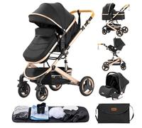 GLOKID Passeggini 3 in 1 cittadini passeggini combinati passeggino triciclo Baby Walker Passeggino Alto Paesaggio Passeggini pieghevoli Trolley Baby Carrozzina per 0-36 (530 nero)…