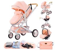 GLOKID Passeggini 3 in 1 cittadini passeggini combinati Passeggino Triciclo Baby Walker Passeggino Alto Paesaggio Passeggini pieghevoli Trolley Baby Carrozzina per Accessori (530 Rosa)…