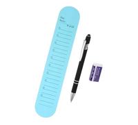 GLOKUUCA Silicone Memo Wrist Band - Reusable Erasable Memo Pad Block Line Wristbands with Rolling Ball Gel Ink Pen and Eraser Fits for Daily Planner - (9.37-inch x 1.8-inch, Blue)