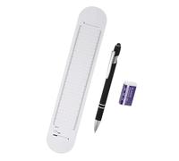 GLOKUUCA Silicone Memo Wrist Band - Reusable Erasable Memo Pad Point Line Wristbands with Rolling Ball Gel Ink Pen and Eraser Fits for Daily Planner - (9.37-inch x 1.8-inch, White)