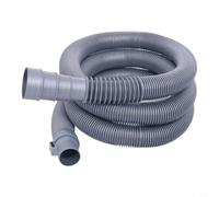 Glomc 1 prolunga per tubo di scarico della lavatrice, per lavatrici automatiche e semiautomatiche, flessibile in plastica grigia, per uso in lavanderia (2 m)