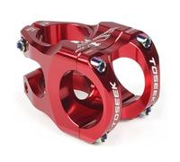 Glomc Attacco manubrio per bicicletta, lunghezza 35 mm, per forcella da 1-1/8 pollici e manubrio corto da 31,8 mm, in lega di alluminio CNC, per MTB DH AM per enduro Riding, colore rosso