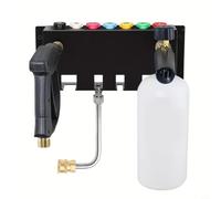 Glomc Rack portaoggetti in metallo per idropulitrice a parete, per ugelli di accoppiamento rapido da 1/4, lancia in schiuma e supporto per bacchetta, organizer salvaspazio per garage, 26,8 x 10 cm