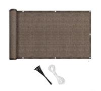 Glomc Recinzione resistente per la privacy del balcone, 0,9 x m, materiale con corda e cinghie, adatta per terrazza, patio, cortile, bordo piscina, cortile e terrazza all'aperto (colore caffè)
