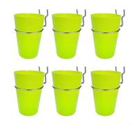 Glomc Set di 6 ganci rotondi per pannello forato con portabicchieri e portapenne, struttura in PVC e metallo, accessori multicolore per organizzare la casa e l'ufficio (verde)