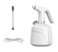 Glomc Spruzzatore elettrico da 2 l, con batteria ricaricabile e manico portatile, per lavaggio auto, giardinaggio e pulizia della casa (bianco)