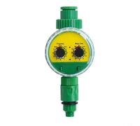 Glomc Timer elettronico per irrigazione da giardino, in plastica verde, con display LCD e regolatore automatico per irrigazione, resistente alle intemperie, a batteria, per la cura delle piante da