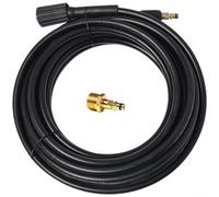 Glomc Tubo flessibile per idropulitrice ad alta pressione in PVC da 6-15 m, con adattatore a connessione rapida, per Karcher serie K, nero, ideale per lavaggio auto e pulizia esterna (15 m)