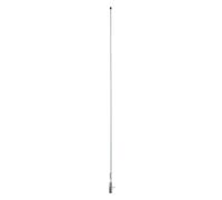 Glomex - Antenna VHF "Basic Line" 1,5m (Bianco), Modello RA400CR - Ghiera Ottone Cromato, Include Cavo 4,5m, 3dB, DC Ground, Per Barche a Motore - Qualità e Finiture Superiori