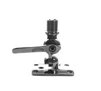 Glomex - Base a Doppio Snodo in Acciaio Inox AISI 316, Modello RA166/23 - Bloccaggio a Leva, Passacavo Cavo Coassiale/GPS, Filettatura 1"x14, Per barche a vela, motore, gommoni, yacht