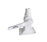 Glomex - Base a Doppio Snodo in Nylon Rinforzato (Bianco), Modello RA115 - Bloccaggio a Leva, Foro Cavo, Filettatura 1"x14, Per barche a vela, motore, gommoni, yacht - UV Resistente