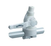 Glomex - Base a Snodo Singolo in Nylon Rinforzato (Bianco), Modello RA125 - Bloccaggio a Leva, Slot Cavo, Per Tubi Ø 22-25mm, Per barche a vela, motore, gommoni, yacht - Versatile su Corrimano