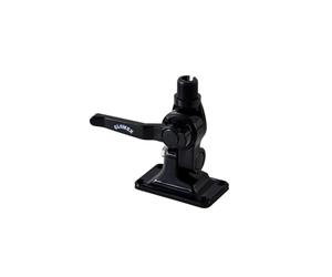 Glomex - Base Nera a Doppio Snodo in Nylon Rinforzato, Modello RA115/BK - Bloccaggio a Leva, Foro Cavo, Filettatura 1"x14, Per barche a vela, motore, gommoni, yacht - UV Resistente