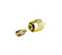 Glomex - Connettore PL259 Senza Saldatura Dorato 50 Ohm, Modello RA132SOLDERLESS - Per Cavo Coassiale RG58C/U, Installazione Rapida, Per barche a vela, motore, gommoni, yacht - VHF Affidabile