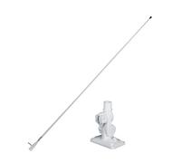 Glomex - KIT Antenna VHF Classica + Base per Barche a Motore 1,5m (Bianco), Modello RA112 - Guadagno 3dB, Fibra di Vetro Resistente, Per barche a vela, motore, gommoni, yacht