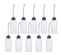 Glomora 10 Pezzi 120ml Set Dispenser Olio per Macchina da Cucire, Oliatore in Plastica con Ugello in Metallo, Bottiglia di Olio Trasparente per Lubrificazione di Elettrodomestici