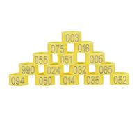 Glomora 100Pcs Numbered Bird Leg Bands, 001-100 Pigeon Rings for Identification, 10mm Plastic Foot Rings for Poultry, Parrots, Ducks | Color Coded Clip for Bird Tracking & Management (Yellow)