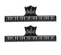 Glomora 2 pezzi Clip per appunti per libri musicali, Porta pagine musicali Porta pagine in plastica Accessori per strumenti musicali per pianoforte, chitarra, violino, strumenti (Black)