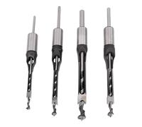 Glomora 4Pcs Woodworking Square Hole Drill Bit Set Alloy Steel 1/4in 5/16in 3/8in 1/2in Wood Drill Bit Set for Furniture Joints and Cabinet Making