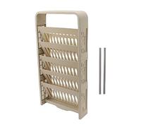 Glomora 5 Tier Book Rack, Large Capacity Compact Sturdy Storage Bookshelf with Stationery Box for Home Office Study Room (Cream White)