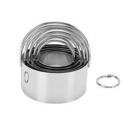 Glomora 5pcs Biscuit Cutters with Handles 4.5cm 5.5cm 6.5cm 7.5cm 8cm Stainless Steel Cookie Cutters for Sandwich Donut Bread