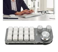 Glomora Mini Gaming Keypad - Tastiera Meccanica con Una Sola Mano con 15 Tasti Personalizzabili, 3 Manopole Cliccabili, RGB E Connettività Bluetooth