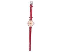 Glomora Orologi da donna, orologio da donna al quarzo semplice e alla moda con cinturino in pelle per la persona che ami di più (Rosso)