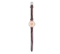 Glomora Orologi da donna, orologio da donna al quarzo semplice e alla moda con cinturino in pelle per la persona che ami di più (Marrone)
