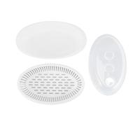 Glomora Piatto per Pesce al Vapore nel Microonde con Coperchio in PP Conduzione Rapida del Calore Contenitore da Professionale Materiale Sicuro per Uso Alimentare per Uso Do