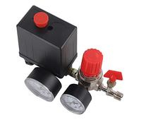 Glomora Regolatore di Pressione del Compressore dell'Aria,Compressore D'Aria Pressostato, Kit Professionale per Compressori Regolatore di Pressione con Manometro, Valvola di Sicurezza G1/4"