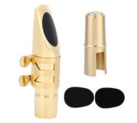 Glomora Saxophone Mouthpiece, Eb Alto Sax Saxophone 6C Mouthpiece with Cap Pads Musical Instruments Accessory for Saxophone Playing