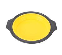 Glomora Silicone Cake Pan,Foldable Press Type Quick Release Round Baking Pan for Layer Cake Cheese Cake Chiffon Cake (Yellow)