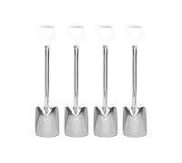Glomora Stainless Steel Cute Shovel Spoon,Innovative Food Grade Material Reusable Sugar Dessert Cake Spoon for Home Cafe (4 Quadrate Shovel)