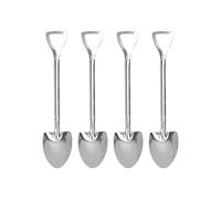 Glomora Stainless Steel Cute Shovel Spoon,Innovative Food Grade Material Reusable Sugar Dessert Cake Spoon for Home Cafe (4 Pointed Shovel)