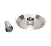 Glomora Supporto per lattina di Birra per Pollo Padella per arrosti Supporto per Pollo Rotondo Staccabile in Acciaio Inossidabile per Accessori per Barbecue