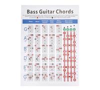 Glomora Tabella degli Accordi per Chitarra, Grafico per Esercizi per le Dita del Basso Elettrico Poster a 4 Corde per Accessori per Strumenti Musicali in Carta Artistica per