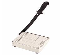 Glomora Tagliacarte A5 con Impugnatura Ad Arco - Tagliacarte Manuale per Scuola E Ufficio, Taglio Preciso E Pulito, Tagliacarte con Righello di Posizionamento(Metallo)