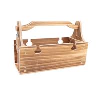 Glomora Tavolo da picnic pieghevole in legno portatile outdoor 2 in 1 vintage con supporto in vetro da vino (Colore carbone)